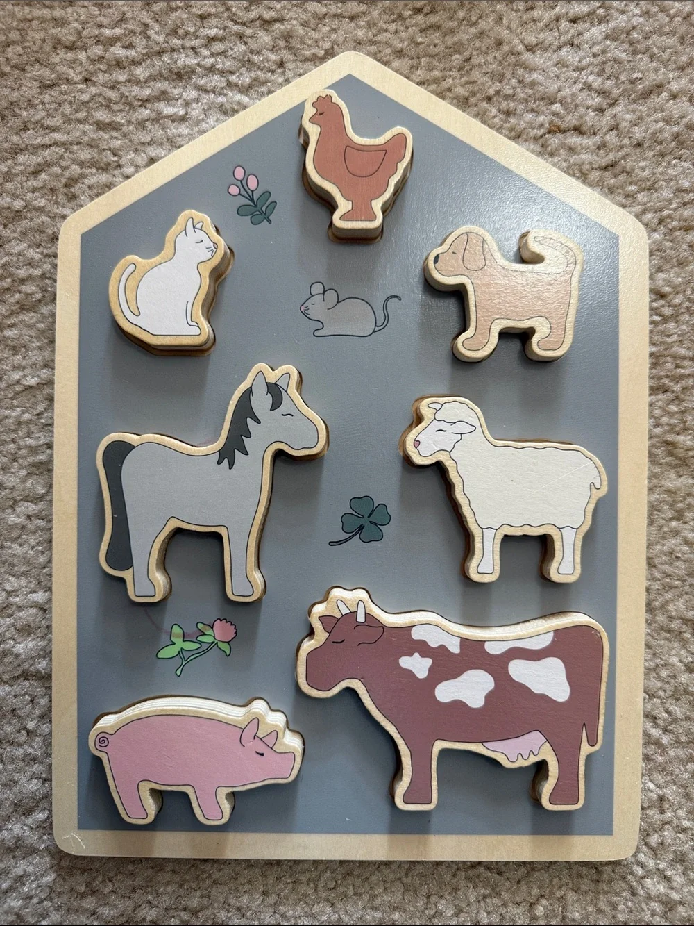 Wooden Farm Animal Puzzle Board